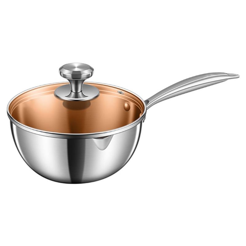 Multifuntional Small Soup Pots 304Stainless Steel Cooking Pots Practical Small Cookware Cooking Tool for Kitchen