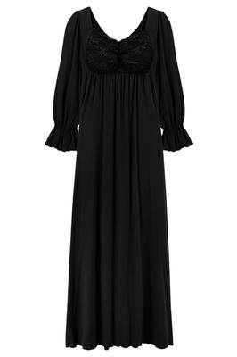 Night Bra Integrated Long Maxi Cup Nursing Maternity 8816 70M Black [Two Hatch] Dress, Sleeve, Length, Non-Wireless Included,