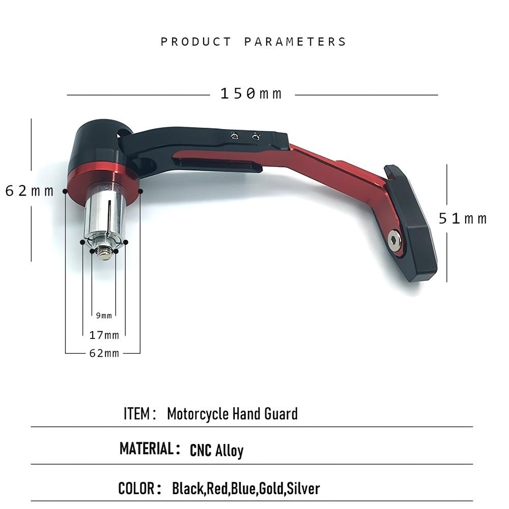 Universal Motorcycle Hand Guard Adjustable Length Alloy 7/8" Handlebar Protecter Brake Lever for Scooter ATV Mountain Bike