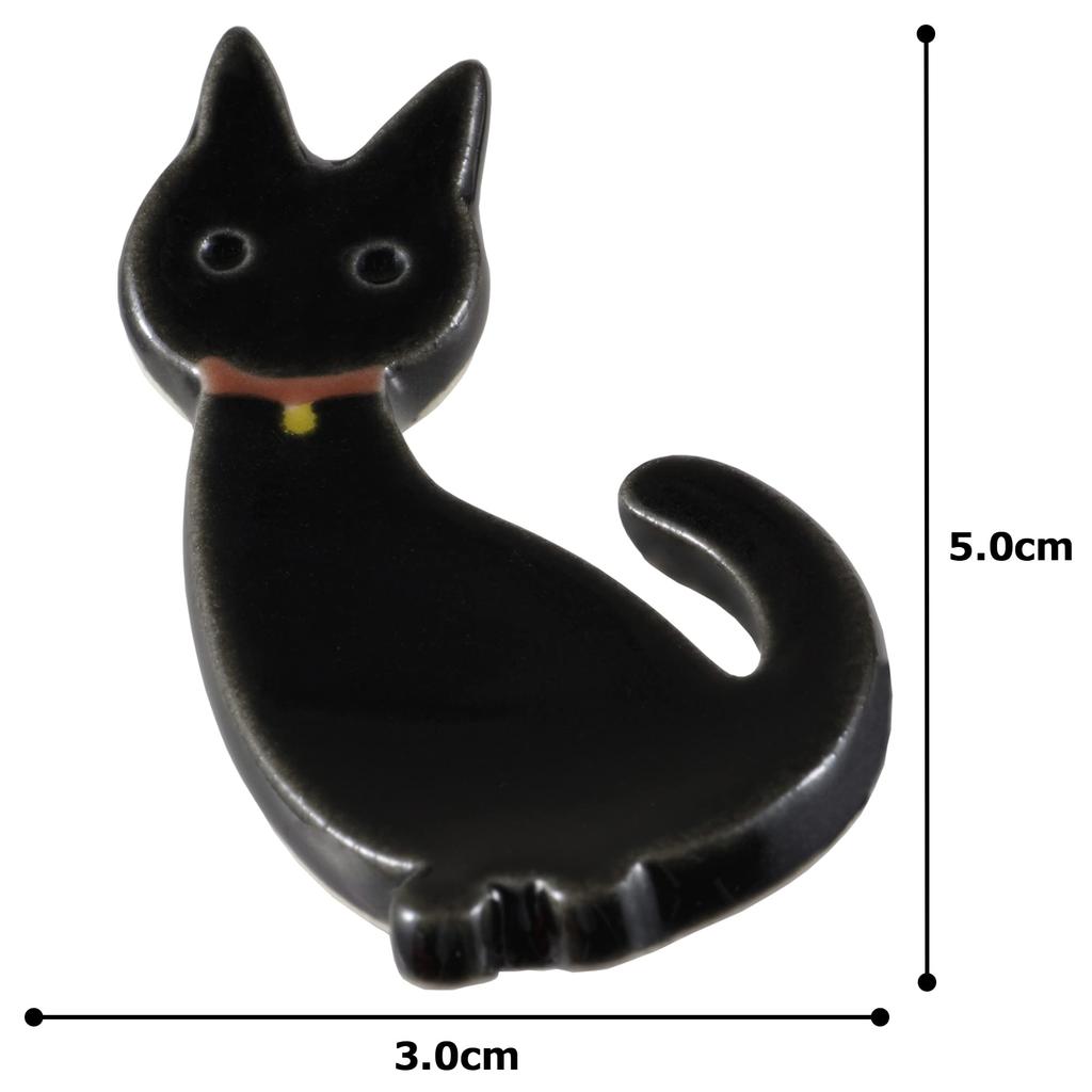 Tatara Chopstick Mino Tatara 030553 Rest, Cat, Black, Ware, Ceramic, Handmade, Hand-Formed, Style,