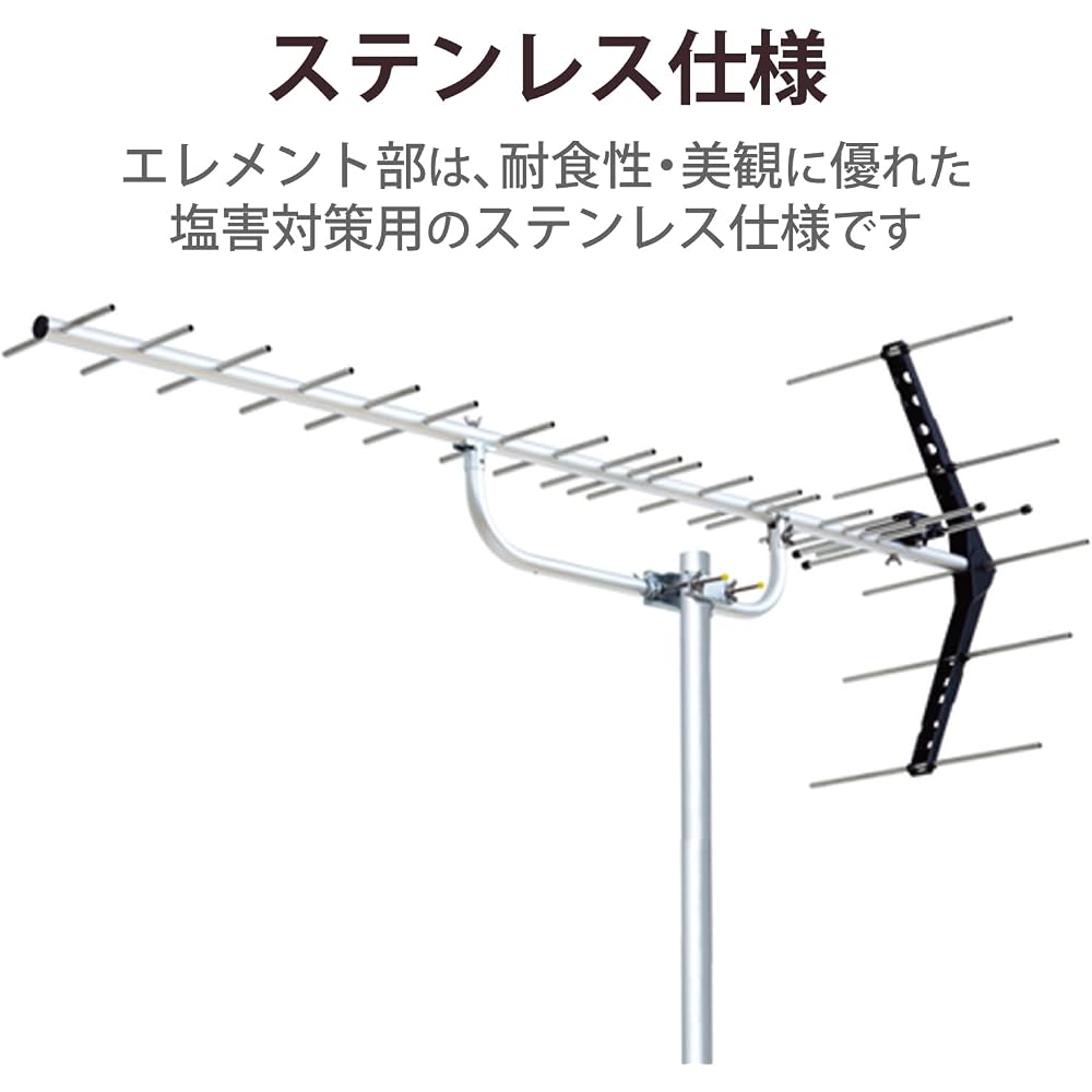DX Antenna Yagi-type UHF flat antenna (equivalent to 20 elements) for medium and weak signal areas, all-channel compatible, UA20S
