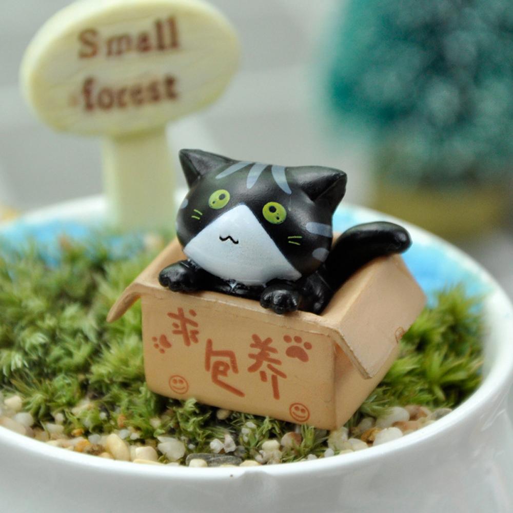 1/4 Pcs Kawaii Mini Cat Ornament Garden Kitten Statue Gift for Kids Children Baby Room Decoration Toy Miniature Figurines Home D
