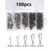100/120Pcs Fishing Pin Connectors with Storage Box Mini Size Portable Hanging Fishing Snap Swivels Pins Fishing Accessories
