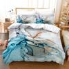 Blue Green Multicoloured Marble Print Doona Duvet Quilt Cover Bedding Set