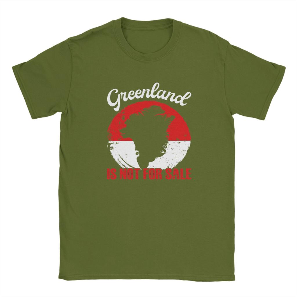 Grönland Ist Nicht Zu Verkaufen T-Shirt Sommer Mode T-Shirts Unisex Baumwolle Rundhals Oversize Oberteil T-Shirts Kurze Ärmel Y2K Lustige Oberteile