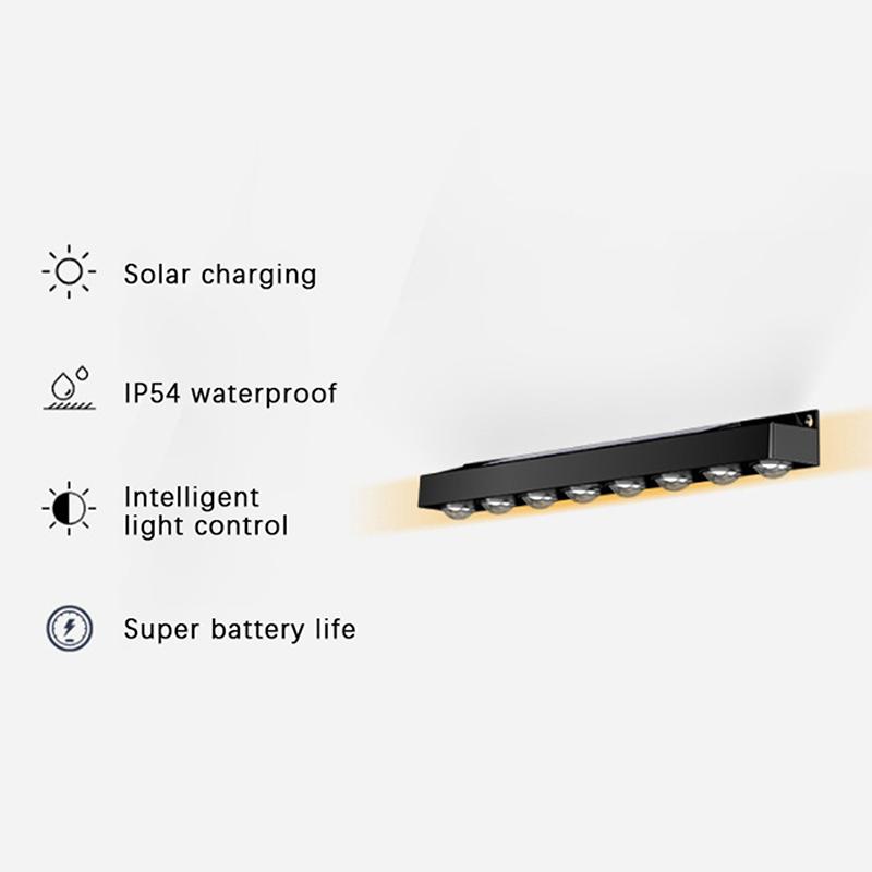 Outdoor Led Solar Wall Sign Light Garden Landscape Light 4/6/8 Led Waterproof Bright Solar Address Lights For Patio Stair Fence