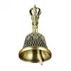 Nepal Brass Tibetan Bell Handmade Vajra Bell and Pestle Set Buddhist Tibetan Chimes Meditation Tool Sound Healing Instruments