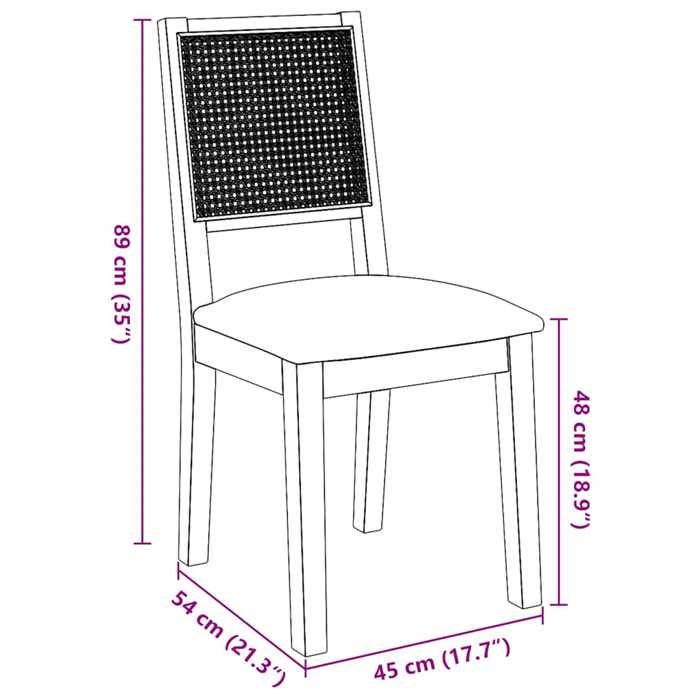 VidaXL Chaises à manger coussins 2 pcs bois massif caoutchouc, chaise à dîner, chaise, chaise de salon, chaises à dîner, 4102480