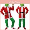 Vibrant Green And Red Grinch Adult Costume Suit Perfect For Holiday Celebrations
