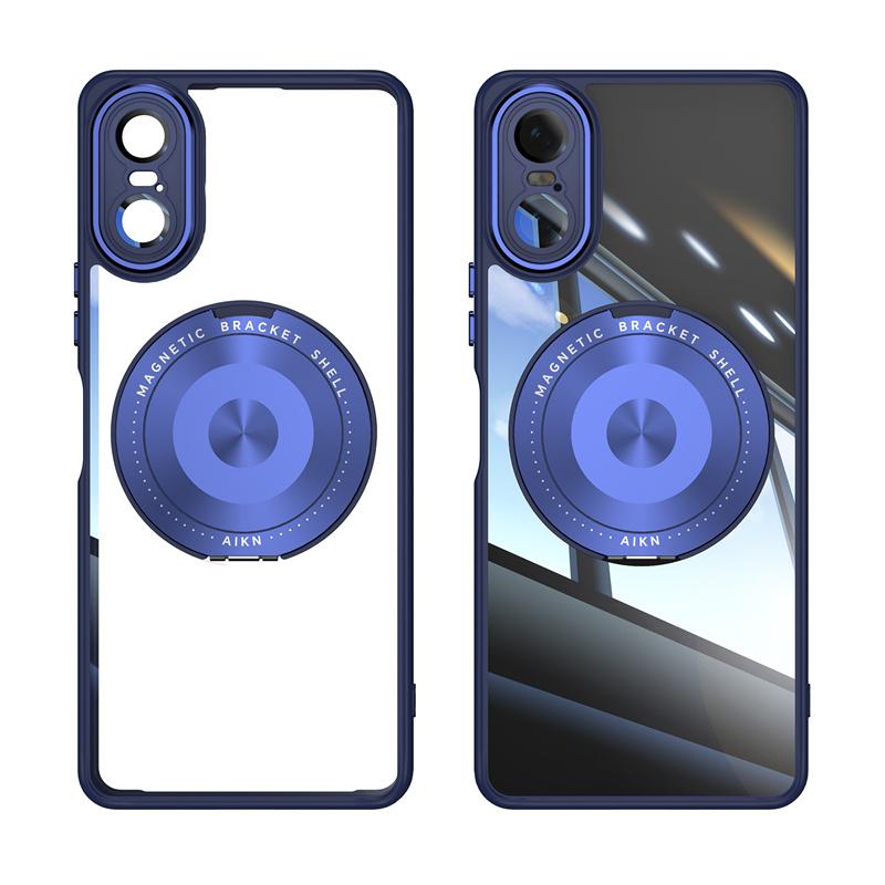 Custodia Magnetica in Metallo e TPU per Sony Xperia 1 VI 10 Supporto Caricatore Wireless Cover Antiurto a 360° per Xperia1 VII Xperia10 VII