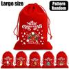 Merry Christmas Velvet Bags Drawstring Pouch Candy Snack Gifts Bag Jewelry Packaging Bags For Christmas New Year Decoration