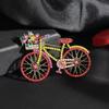 Creatieve Fiets Broche voor Dames Heren Mode Strass Bloemenmand Broches Spelden Sieraden Accessoires Feest Cadeaus 2025