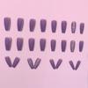 24 Pieces Scrub texture grape purple temperament Muse medium and long nail art piece advanced flash ballet nail wear nail