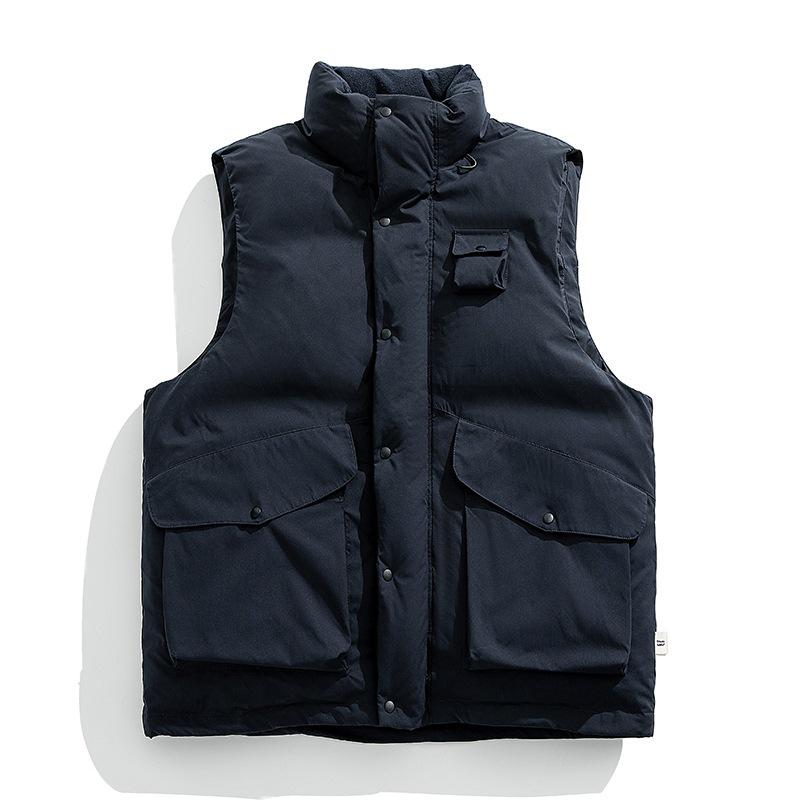 Men's Trendy Winter Cotton Vest - Functional Outdoor Wear with Thick, Warm Insulation