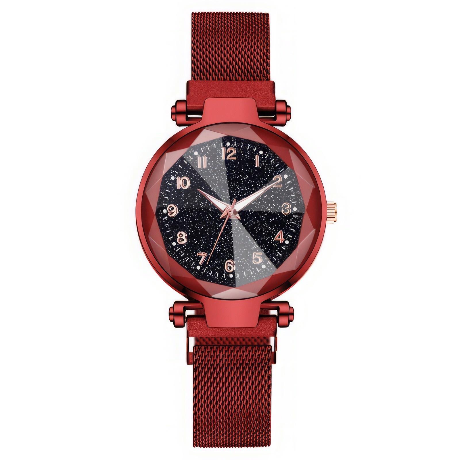 

Женские модные кожаные часы One Size чёрный