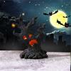 4Pcs Halloween Tree Ghostly Collectible Miniature Figurine Horror Resins Figure for Festivals Garden Landscape Ornaments