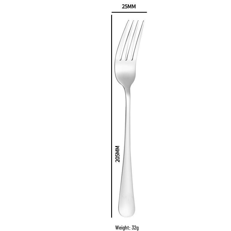 1010 Stainless Steel Western Cutlery Set: Steak Knife, Fork, Spoon, Dessert Spoon, Serving Fork, and Ice Spoon.
