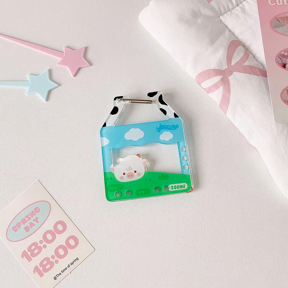 Kawaii Ins Style Acrylic Keychain Holder Cartoon Fruit Cupcake Star Shaped Bag Pendant Hook Cute Korean Style Key Hanging Decor
