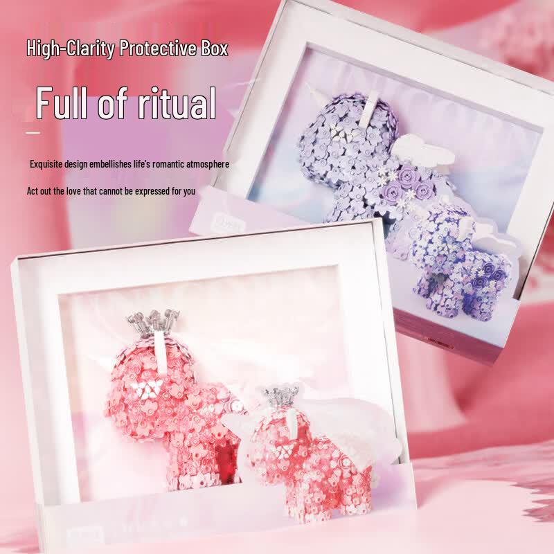 Moonlight Society Floral Unicorn Building Blocks Toy