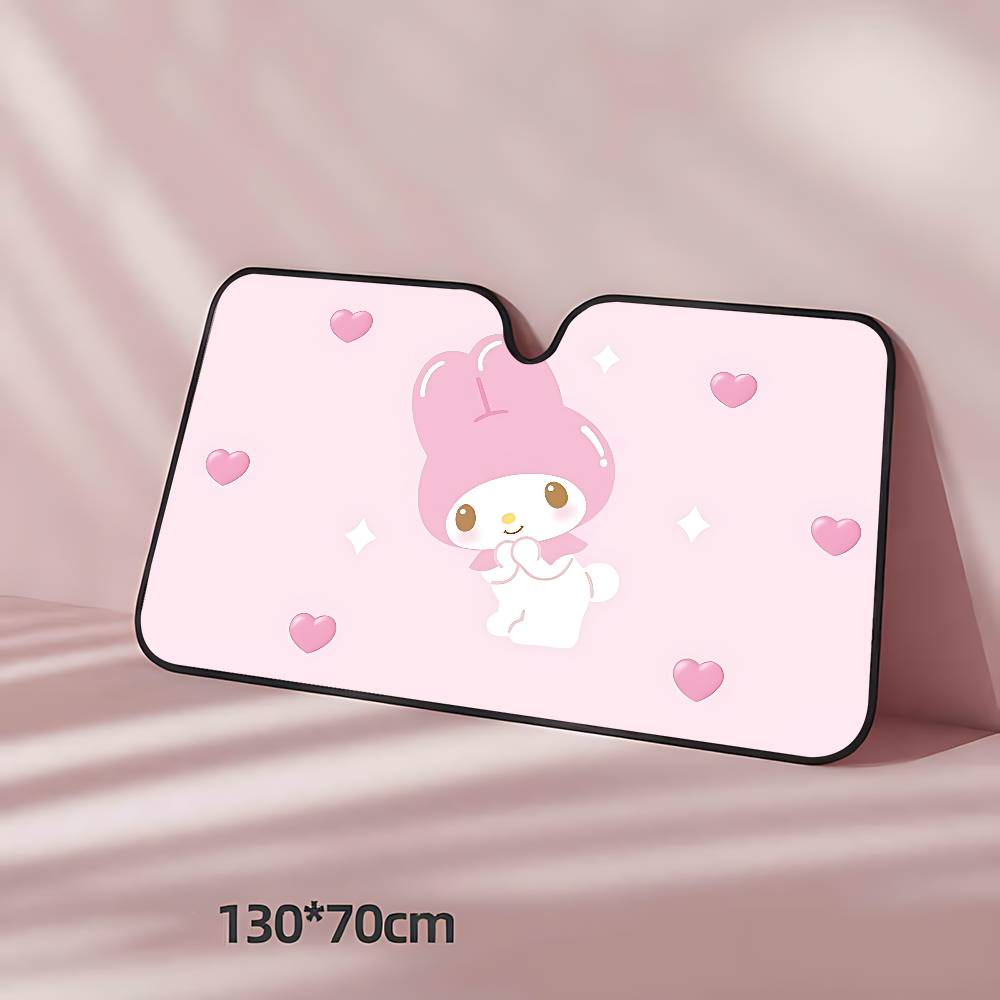 M-My Melody Car SunShade Windscreen Front Window Visor 70x130cm Sun Visor Solar Protect Plaid Gift Novelty Car z1
