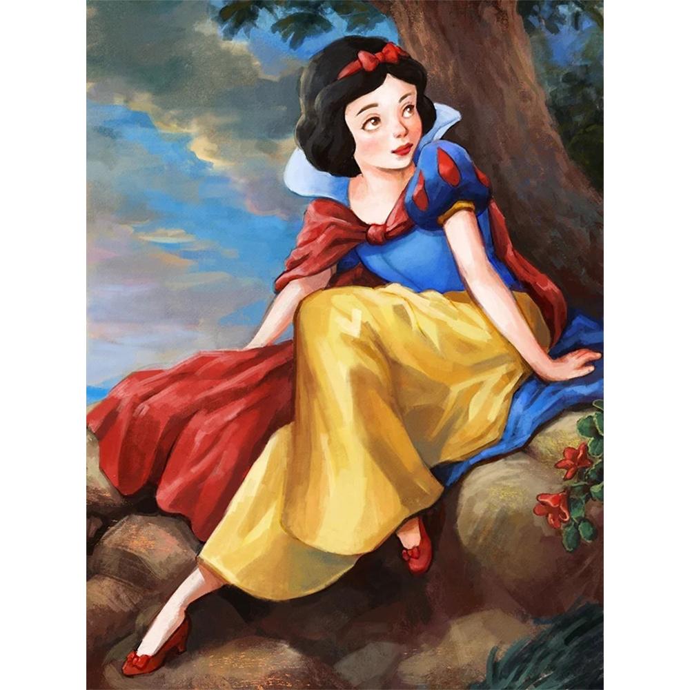 

Disney Diamond Painting Snow White Oil Painting Style Art Illustration Mosaic Art DIY Cross Stitch Embroidery Set Full Diamond Home Decor Gift Round 20x30cm