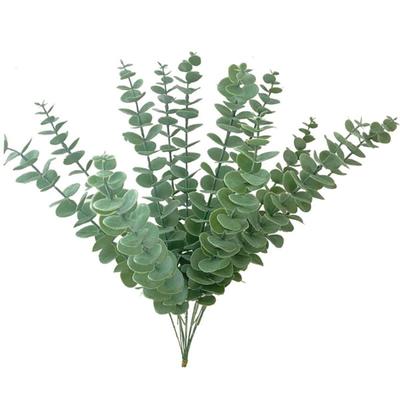 20 Pcs Fake Eucalyptus Leaves Stems Eucalyptus Stems Green Real Touch Leaf Branches for Home Office Bouquet Centerpiece Wedding Decoration