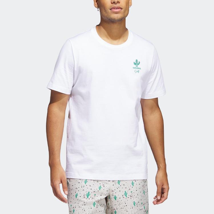 Adidas Adicross Desert Tee Golf Short Sleeve T-Shirt With Back Graphic Print Men Tops White HS5617
