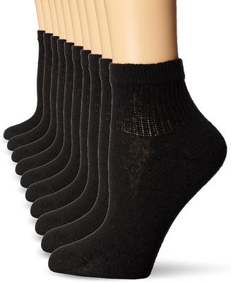 Black Knitted Mid-calf Socks-10 Pairs Set