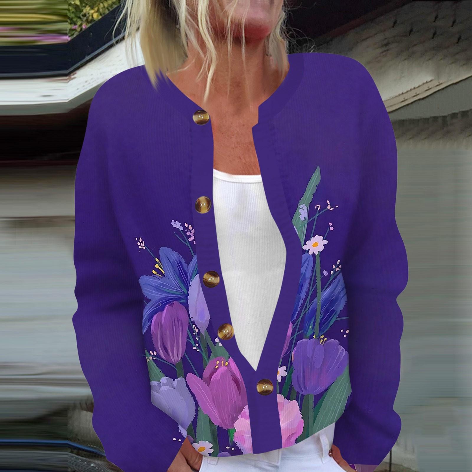 

Женская мода с длинным рукавом, рождественский принт «Снеговик-снежинка», куртка, кардиган XXL темно-фиолетового