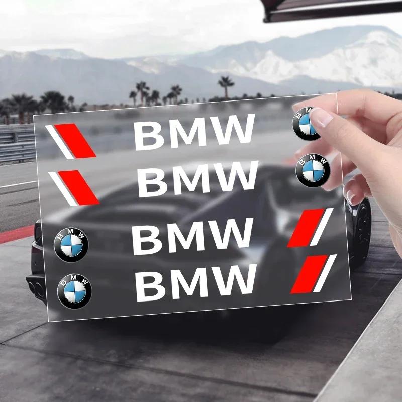 4pcs Car Styling Door Handle Stickers Tire Rear View Mirror Decals For BMW E46 E85 E60 F10 E39 F30 E36 F20 E87 E90 E70 X3 X5