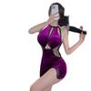 Sex underwear sexy pure desire style purple temptation women's classical cheongsam velvet style high-end neck temperament nightdress