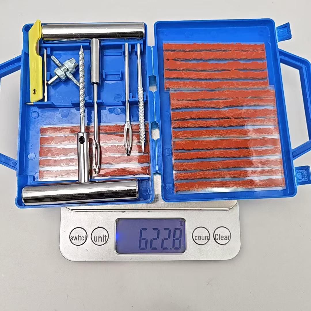 

Портативный набор инструментов для ремонта автомобильных шин из 11 предметов с железной ручкой
