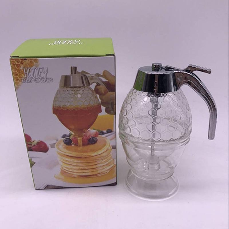 Attractive And Durable Clear Honey Syrup Dispenser Acrylic Kitchen Holder Pot Container