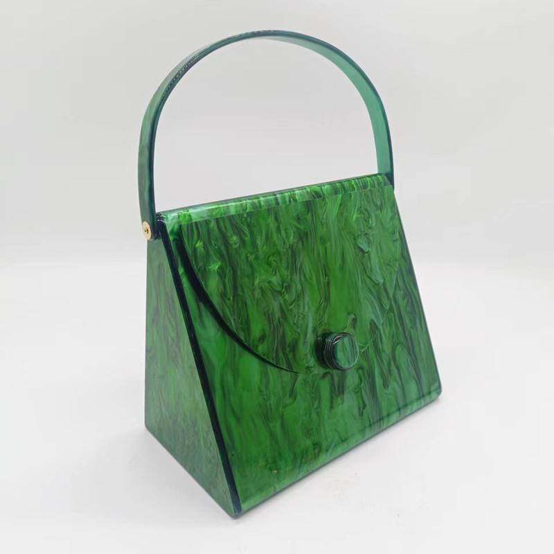 

2025 New Fashion Women Marble High-end Acrylic Handle Handbags Luxury Evening Clutch Purses Wedding Party Chain Crossbody Bags