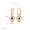 New Retro Glossy Spherical Long Earrings  Rose Gold Color Fashion Wedding Jewelry Unique Modern Metal Drop Earrings