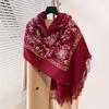 Luxury High Quality Embroidery Scarf Elegant Women Winter Thick Warm Neck Pashmina Long Fringe Scarves Lady Blanket Soft Shawl