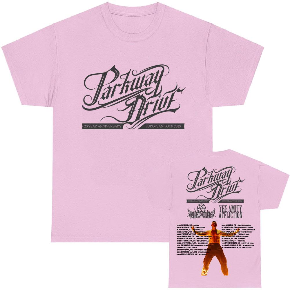 Parkway Drive 20 Year Anniversary European Tour 2025 T-shirt Cotton Short Sleeve Fashion Men Tshirts Unisex Streetwear Print Tee