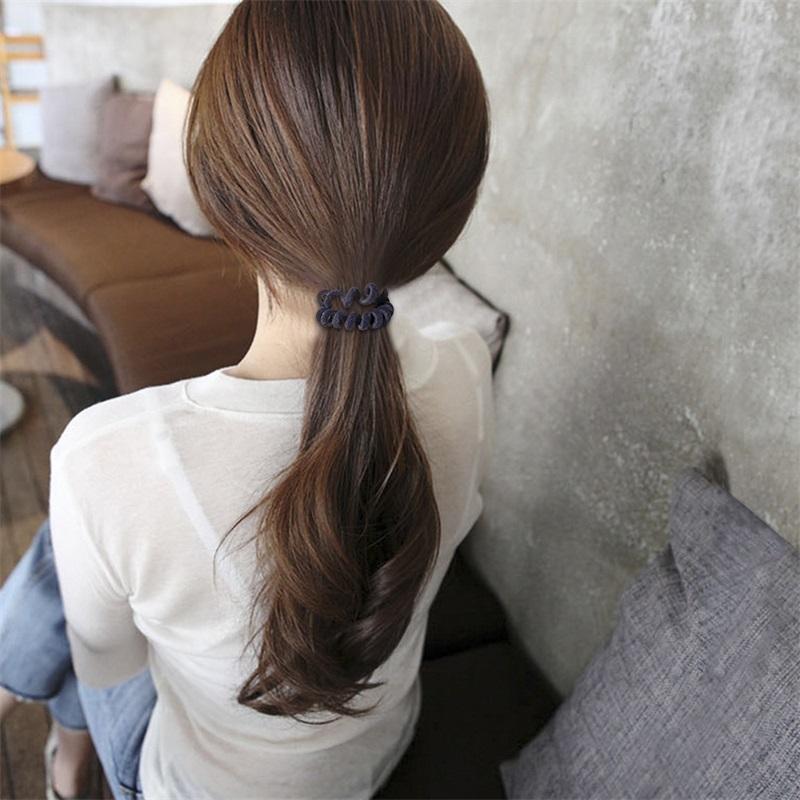 3pcs/lot Elastic Hair Band Women Hair Rubber Band Spiral Flocking Hair Tie High Elasticity Telephone Wire Hair Accessories New