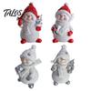 Snowman Collectibles for Christmas 2Pcs Figurine, Cute Tabletop Decor, Resin Snow Statue with Festive Winter Home Decor Knit Hat Scarf Mantel