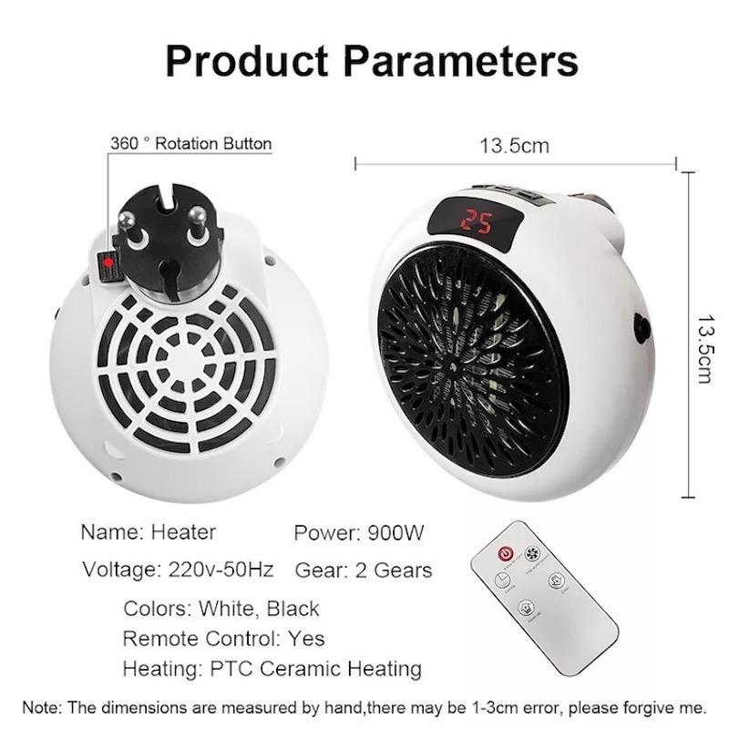 Portable 220v Mini Space Heater Wall-mounted Adjustable Constant Temperature Room Air Heater Timer Set Home Air Heater