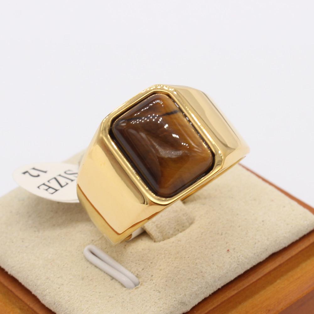 

2026 Jewelry, European and American Fashion Simple Tiger s Eye Stone Men s Jewelry Ring No. 12