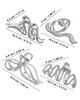 4 PCs Metal Hair Claw Clips - Irregular Large Clips for Women, Non-Slip Styling Accessories for Thick and Thin Hair (Silver)