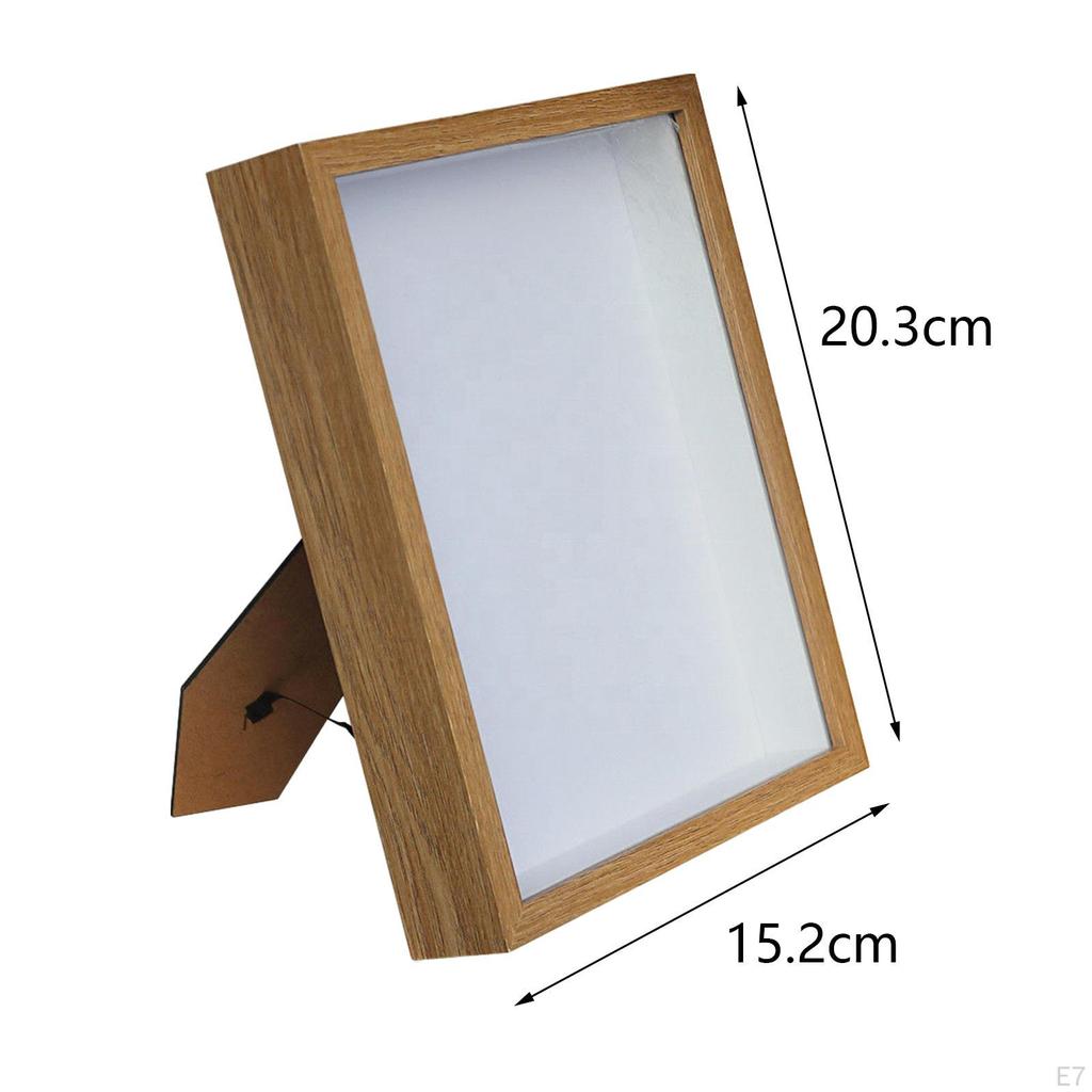 Display Case Photo Frame Shadow Box Pressed Wood Decorative Storage in Artificial Material