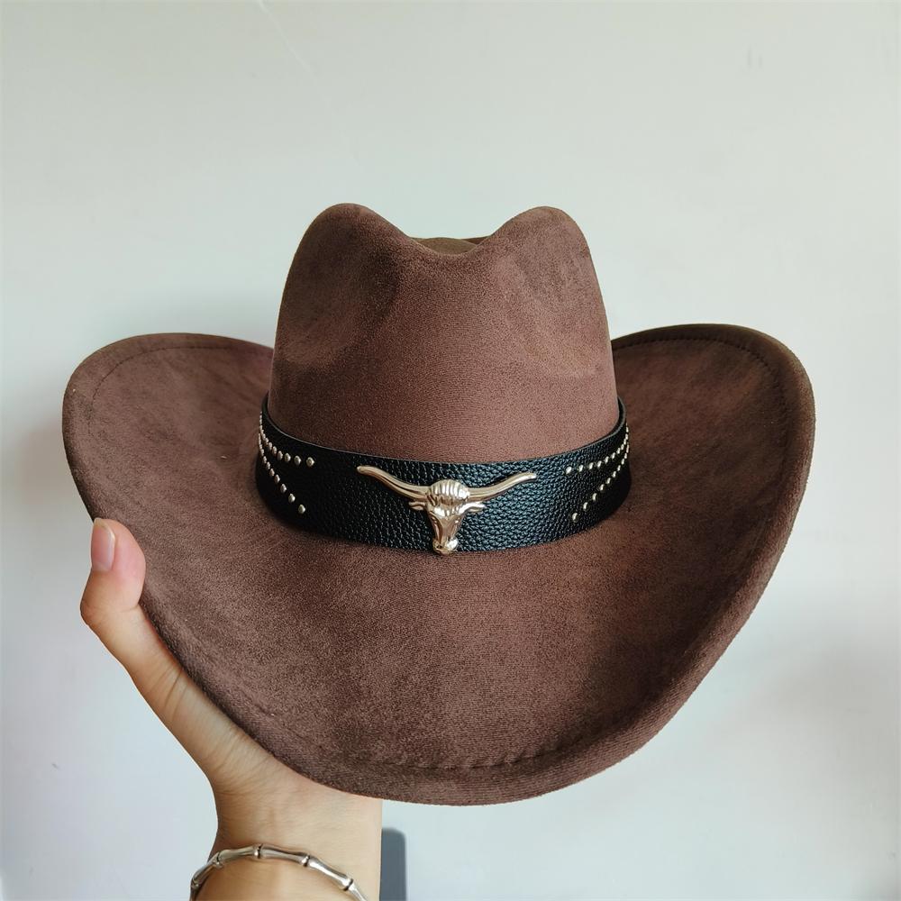 new western cowboy hat men suede hat wide brim cowboy hat with belt viet knight hat women sun protect cowgirl hat light hat