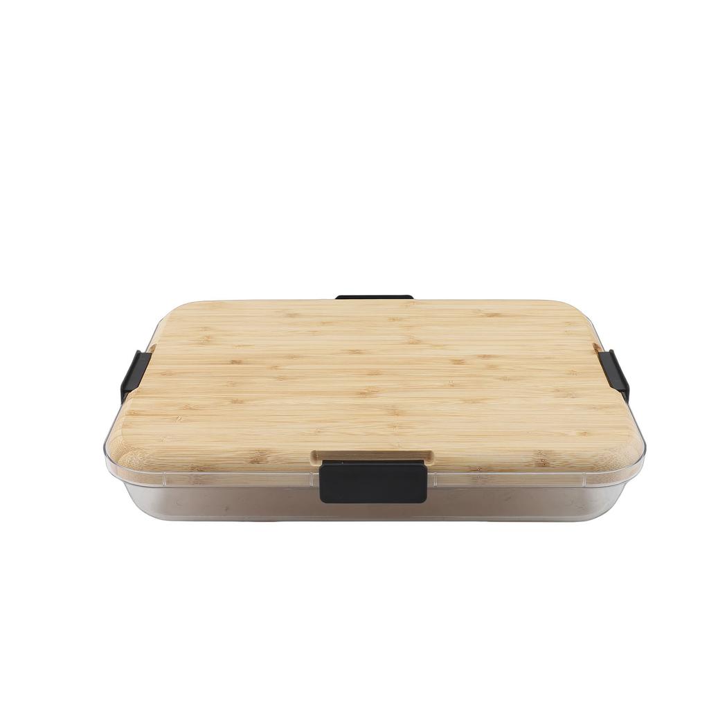Charcuterie Board with Clear Lid 6 Compartments Cheese Platter Serving Tray for Parties House Warming Gifts