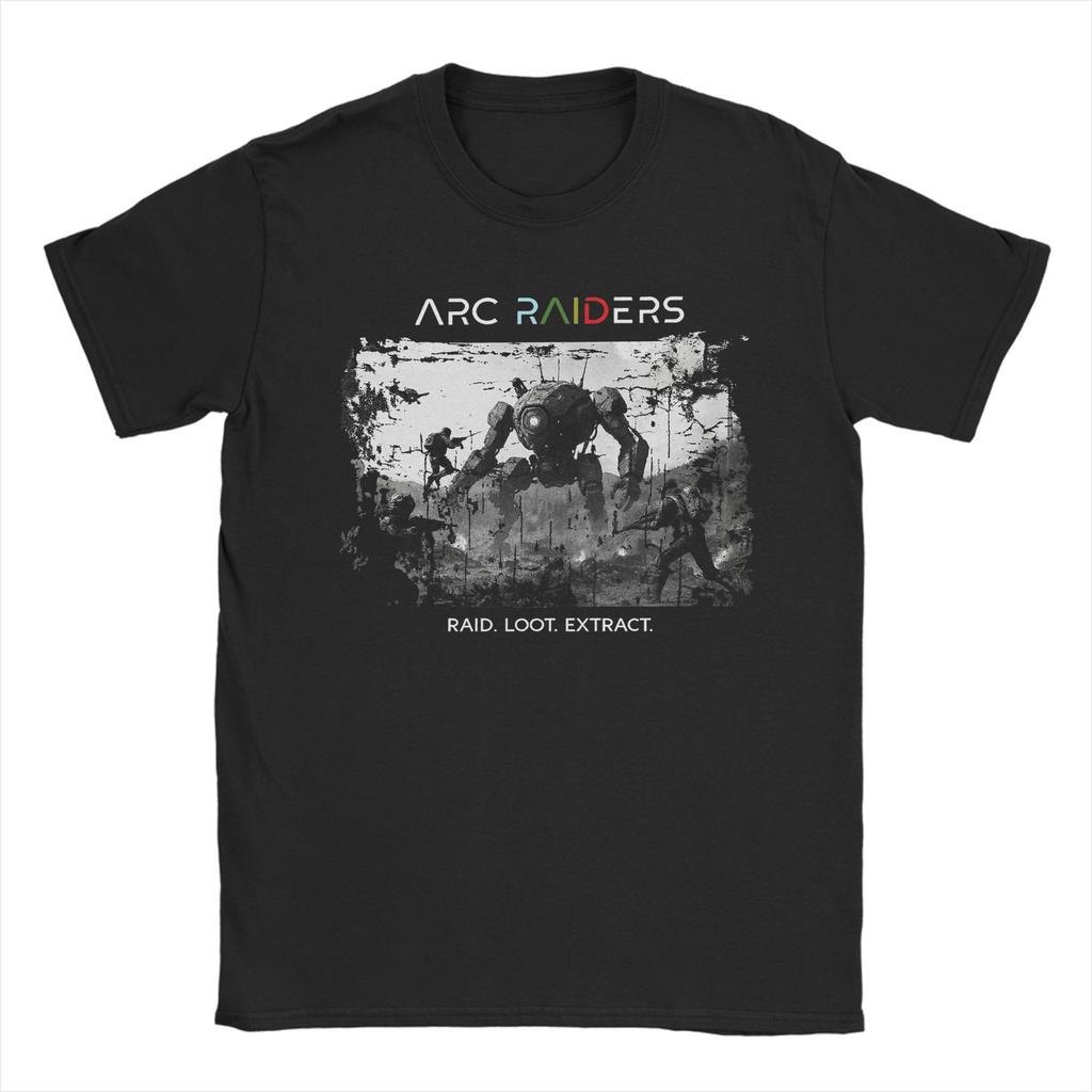 ARC Raiders Spaceport Pure Cotton TShirt For Mens Summer  Y2K Basic T Shirts O Neck Leisure Tees Big Size Custom DIY Clothes