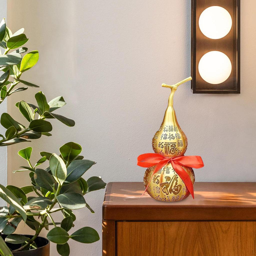 Mosiężna dynia dekoracja stołu Feng Shui statua akcesoria domowe złota rzeźba na wejście