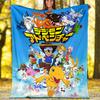1pc Digimon Theme Blanket - Digital Print, Polyester, Cozy for All Seasons, Perfect for Outdoor, and Travel
