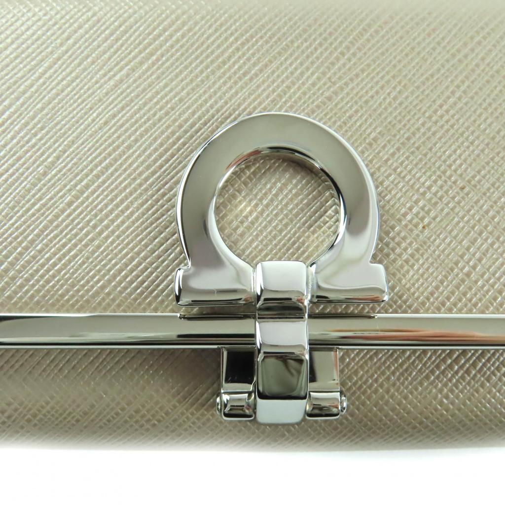 Excellent Porte-clés Salvatore Ferragamo Cuir Doré Champagne Femme 224627 Occasion