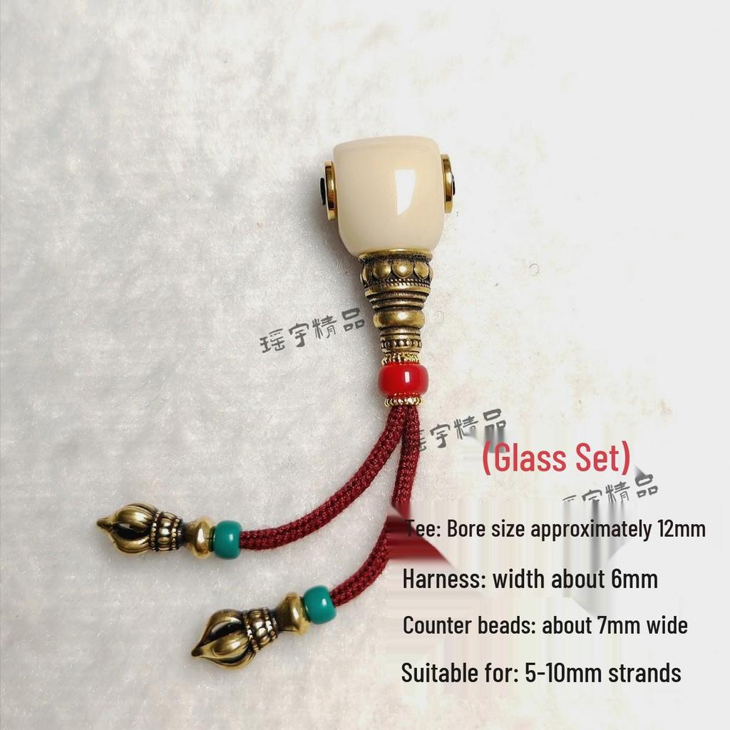 Sherpa Glass Buddhist Beads DIY Set with Nanhong Amber Accessories